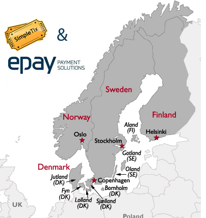 SimpleTix and ePay Offer Services to Scandinavian Countries